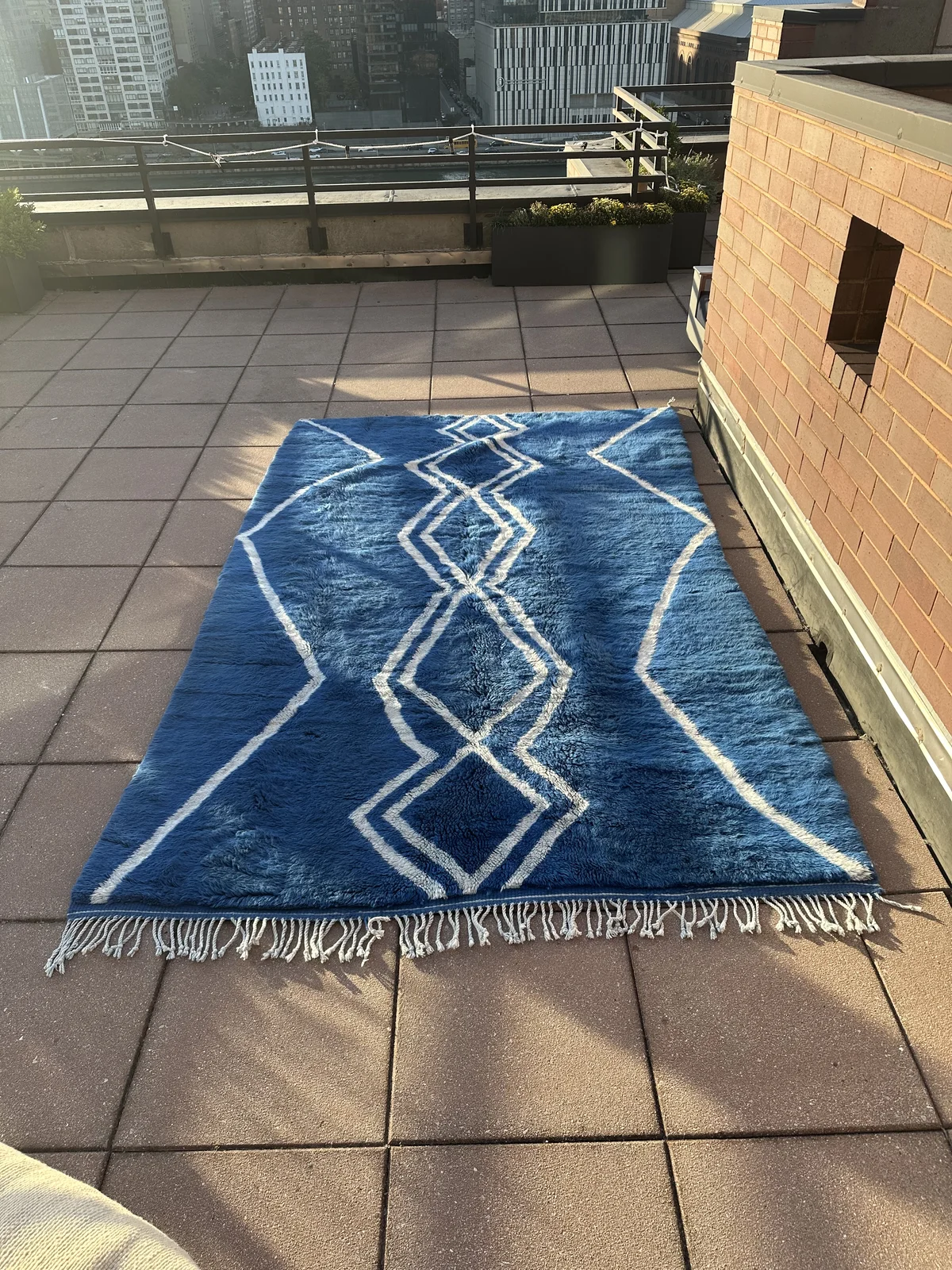 The blue diamond piece from our own home, softened by years of use