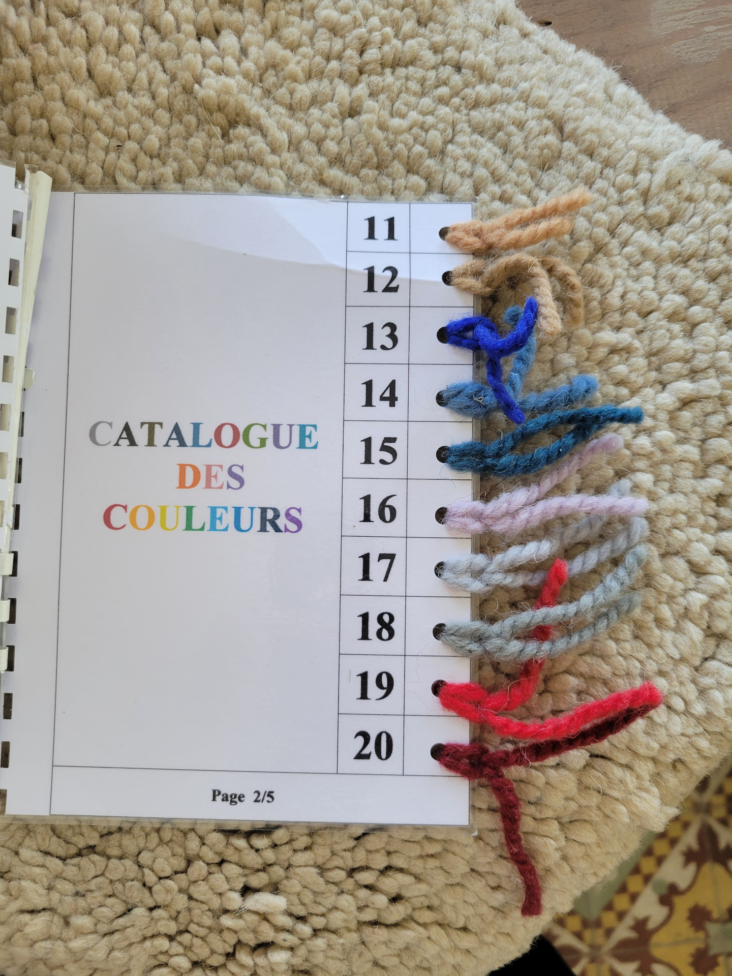 Wool color selection catalog