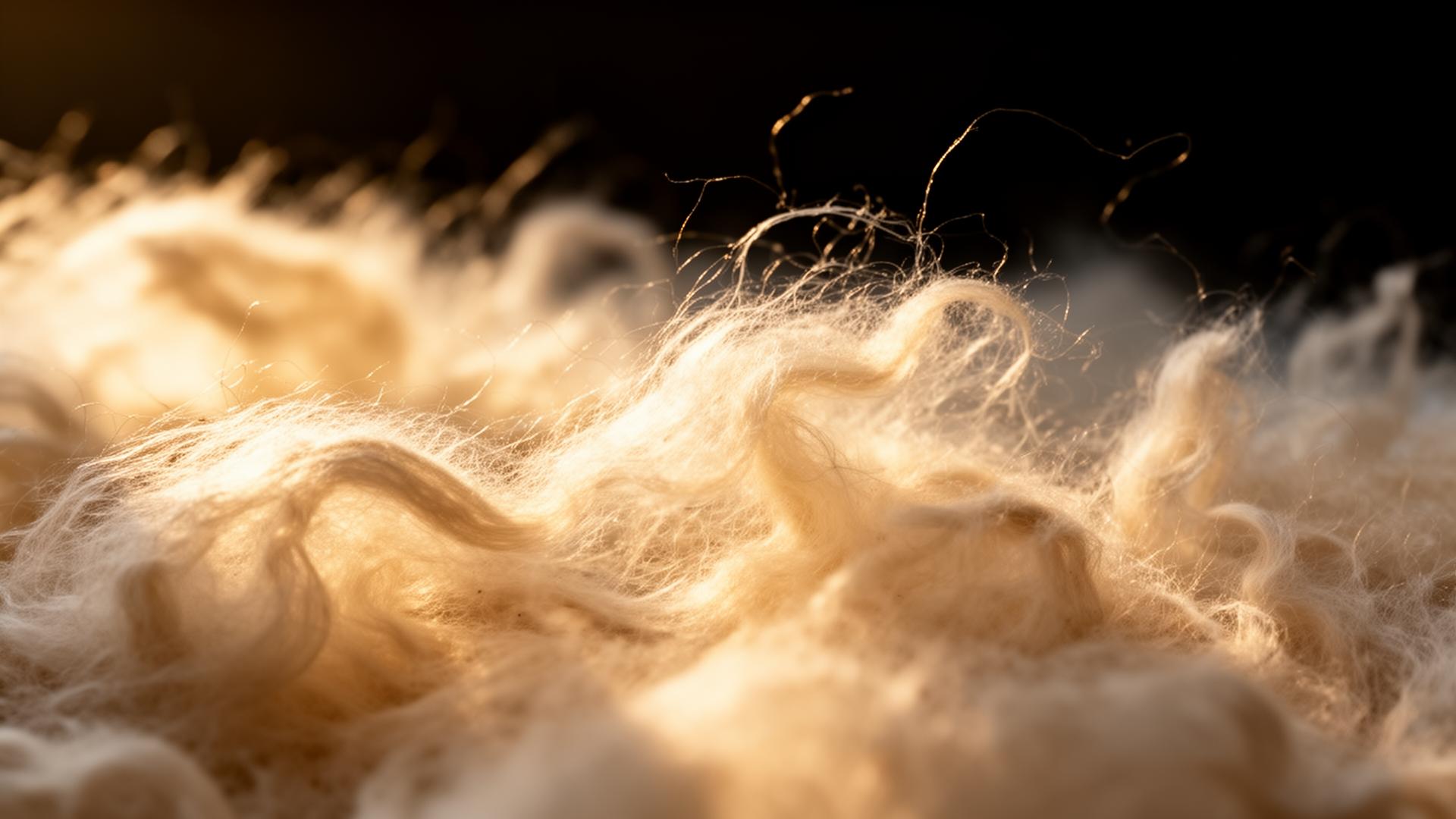 Close-up of premium wool fibers